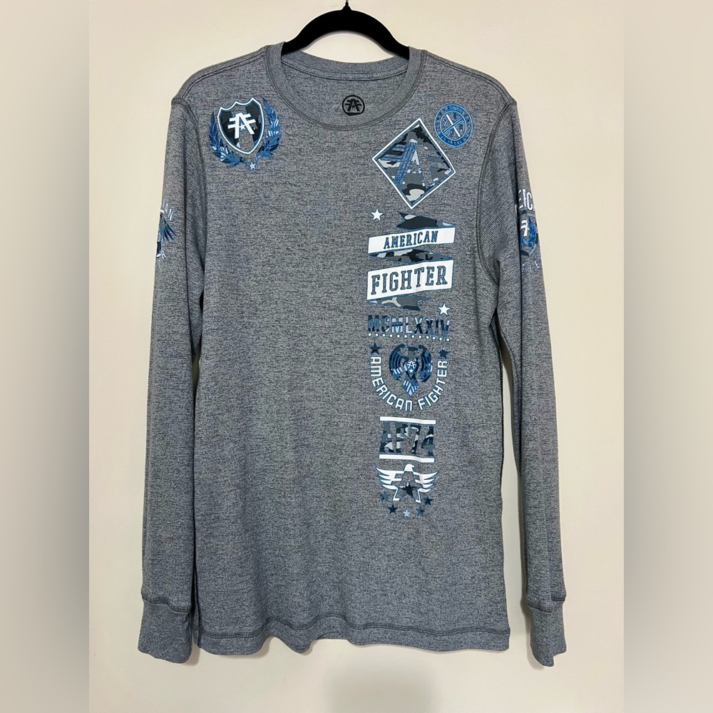 American Fighter Grey Thermal Graphic Tee
